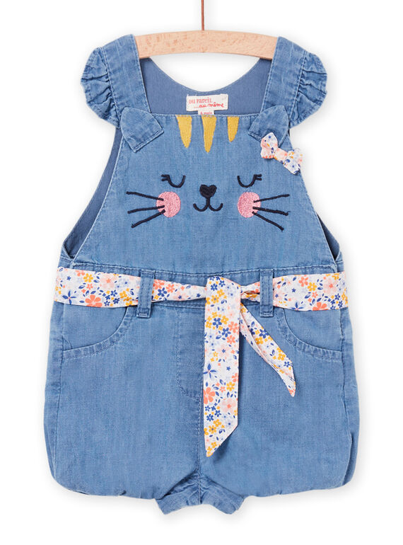 Salopette corta in denim con cintura amovibile PICISAC / 22WG09M1SALP274