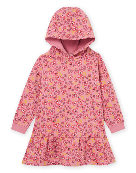 Abito felpato con cappuccio e stampa fiori PAPRIROB2 / 22W901P3ROBD318