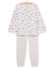 Pigiama lungo con stampa arcobaleno e a righe PEFAPYJBOW / 22WH1113PYJJ920