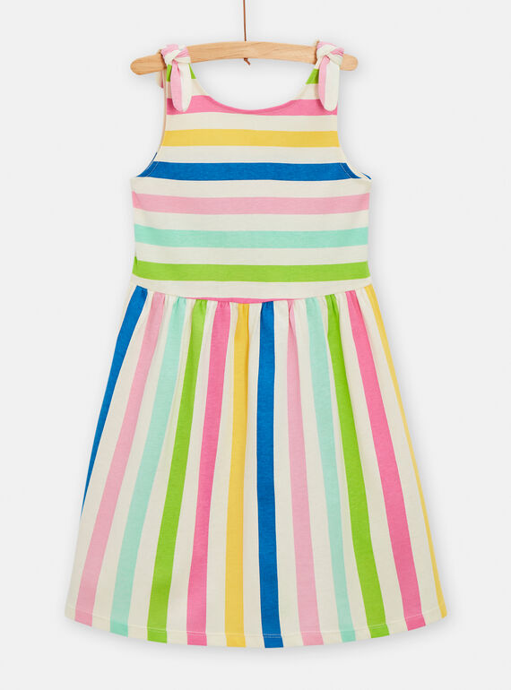 Abito multicolore con stampa a righe bambina TAPLAROB2 / 24S901S1ROB003