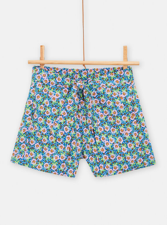 Shorts blu, verde e rosa con stampa a fiori bambina TARYSHORT2 / 24S901U2SHOC228