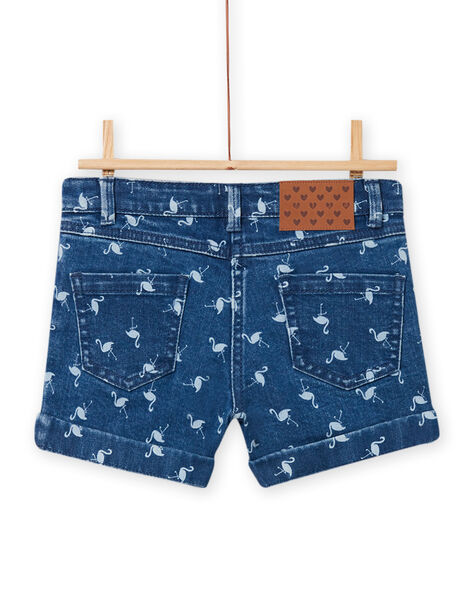 Shorts denim brut con stampa fenicottero rosa bambina NAJOSHORT3 / 22S90162SHOP271