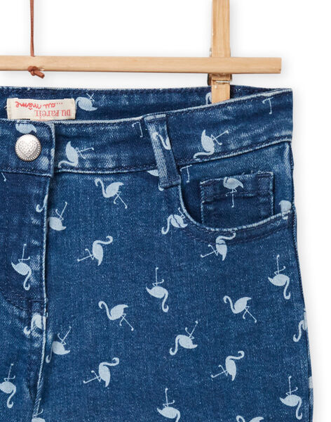 Shorts denim brut con stampa fenicottero rosa bambina NAJOSHORT3 / 22S90162SHOP271