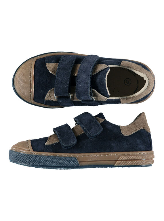 Sneakers da città bicolore in crosta di pelle bambino FGBASIK / 19SK3636D3F070