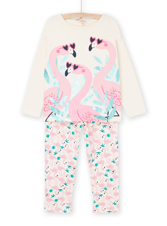 T-shirt e pantaloni rosa con stampa e motivo fenicotteri REFAPYJFLA / 23SH11D2PYJ003
