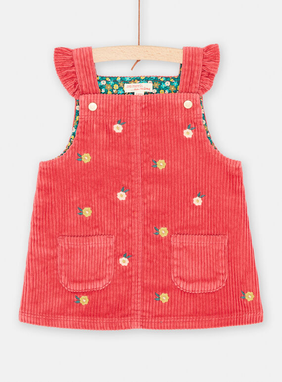 Abito cranberry con spalline con volant neonata SIDUROB2 / 23WG09P3ROBD304