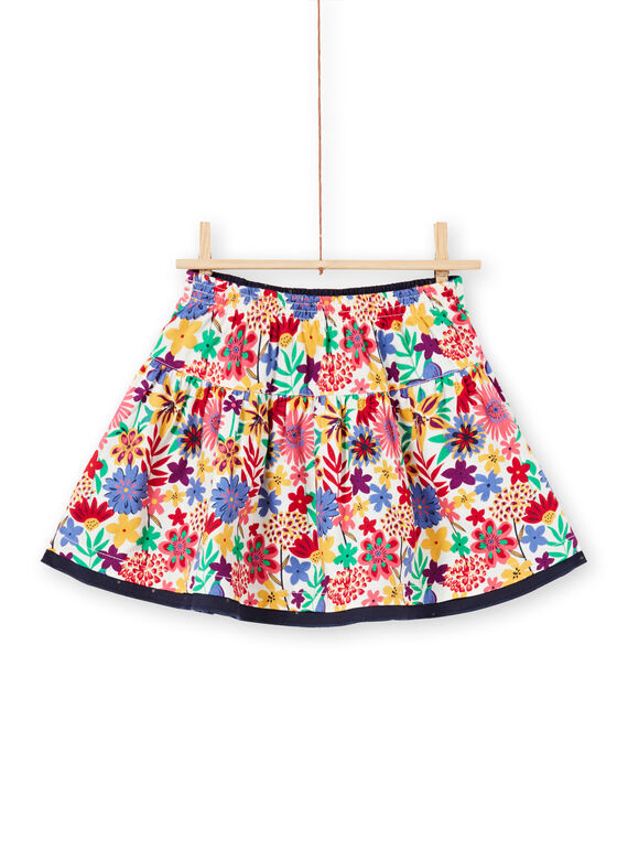 Gonna double face con arricciature stampa a fiori colorata bambina MAMIXJUP2 / 21W901J1JUP009
