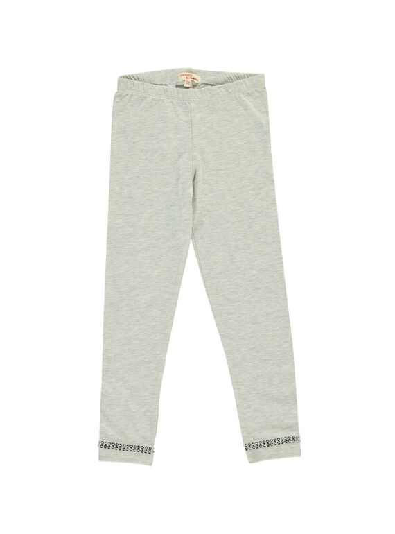 Girls' grey marl sequin leggings DYAJOLEG4 / 18WI0133D26943