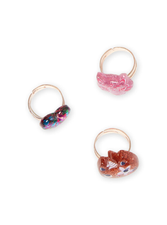 Set 3 anelli assortiti glitterati bambina MYAJORING1 / 21WI01S2BAG953
