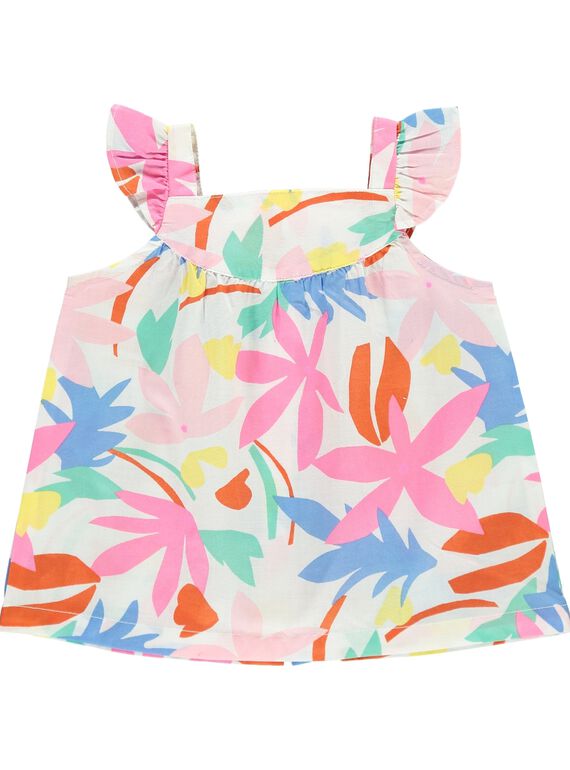 Baby girls' short-sleeved smock CIMACHEM / 18SG09U1CHE099