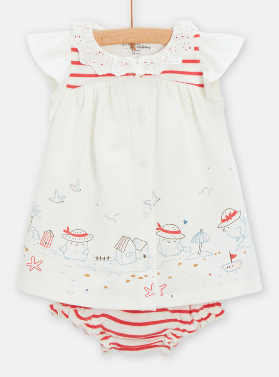 Abito e bloomer panna e rosso TOU2ENS / 24SF03I1ENSA001