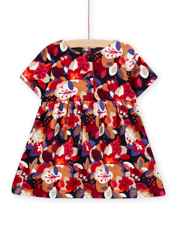 Abito con stampa a fiori in velluto neonata MIFUNROB1 / 21WG09M1ROB070