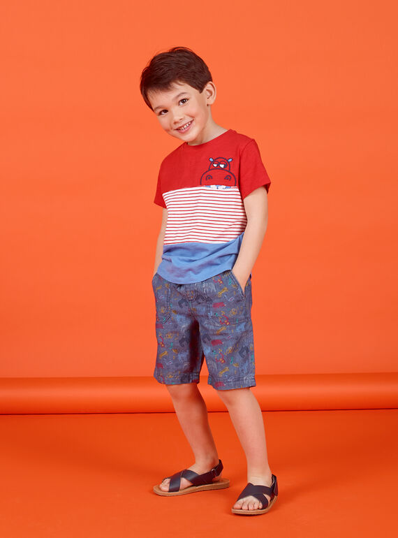 Bermuda in jeans blu scuro bambino LOVIBER3 / 21S902U3BER721