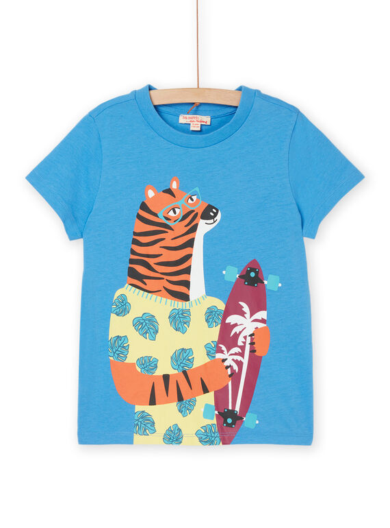 T-shirt blu con motivo tigre ROJOTI8 / 23S902Z1TMC221